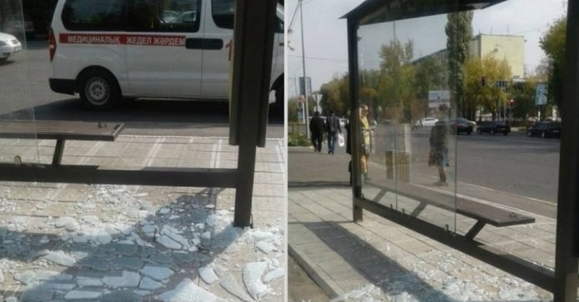 Шымкентские остановки не устояли перед ветром